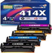 4-Pack Toner Cartridge Black Cyan Magenta Yellow With Chip BN 414X Compatible picture