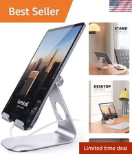 Lamicall Adjustable Tablet Stand - Lightweight Silver Holder for iPads & Phones picture