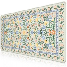 Desk Mat for Office Decor,35.4 x 15.7 in,Cute Green Floral picture
