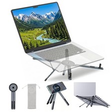 Adjustable Laptop Stand with Magnetic Phone Holder, 3-in-1 Foldable Aluminum ... picture