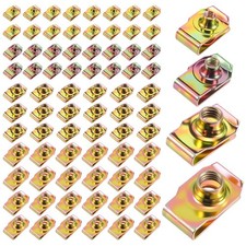100 PCS U-Clip Nut Set for Auto Car – M4 M5 M6 M8 Assortment Kit (25 Each) Color picture