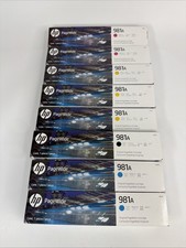 2022 GENUINE SET 8 HP 981A CARTRIDGES PageWide Enterprise Yellow black Blue picture