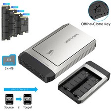 M2 PCIe SATA SSD Hard Drive Enclosure USB-C Dual-Bay 20Gbps Aluminum AHCI/NVMe picture