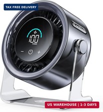 USB Desk Fan for Bedroom: 100 Speeds Digital Display Quiet Portable Fan with Tur picture