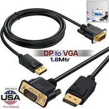 Display Port to VGA Cable 6FT, DP to VGA Adapter Male to Male Displayport to VGA picture