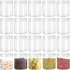 20 Pack 4Oz Clear Plastic Jars with Lids,115Ml Wide-Mouth Refillable Storage Con picture