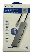 Vivitar Type C 6 In 1 USB Aluminum Hub SD/Micro SD Card Reader 4K 3 USB Ports picture