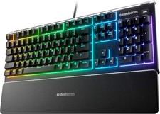 SteelSeries Apex 3 Wired Membrane Whisper Quiet Keyboard Black Certified Refurb picture