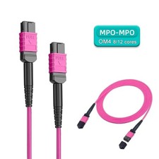 MPO to MPO Female Fiber Optic Patch Cord OM4 LSZH Cable 8 / 12 Core Type B lot picture