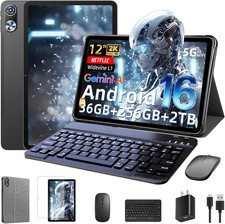 Android 16 Tablet 12 Inch with Keyboard, T7250 Octa-Core, 36GB RAM + 256GB ROM, picture