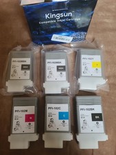 Kingsun 6-Pack 130ML PFI102 Compatible with Canon PFI120 Cartridge Pigment  Read picture