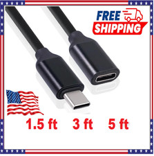 1.5/3/5 Feet Type C USB 3.1 Male to USB-C Female Extension Data Cable Cord Black picture