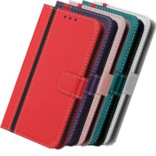 Luxury Splice Leather Wallet Cover Case For S25 S24 S23 S22 S21 S20 S10 S9 S8 picture