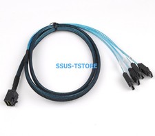 Mini SAS SFF-8643 To 4 SATA Breakout Forward Cable 1M For LSI 9300-8i 9300-16i picture