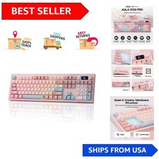 Aula S102 PRO Tri-Mode Wireless Gaming Keyboard - Stylish Pink with RGB Lighting picture