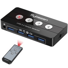 USB 3.0 Switch Selector, 4 Port KVM Switch USB Peripheral Switcher Box, 4 Com... picture