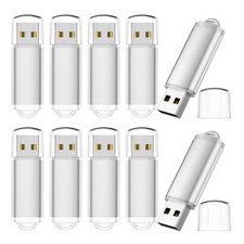Kootion USB 2.0 4GB 10 Pack Metal Rectangle USB Flash Drive Memory Stick Silver picture