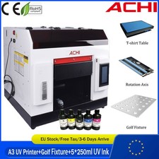 【EU】ACHI A3 UV Flatbed Inkjet Printer With Golf Fixture For Golf Boll Printing picture