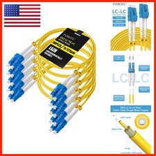 Foboiu OS2 LC to LC Single Mode Fiber Patch Cable 1m/3.3ft 5-Pack Duplex picture