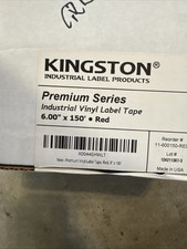 Kingston Premium Series Vinyl Label Tape, Red, 6”x 150' for DuraLabel, LabelTac, picture