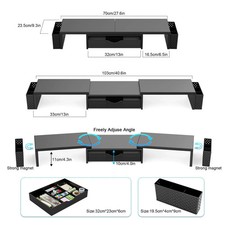 WHITE Metal Desk Organizers and Accessories, Dual Monitor Stand  picture