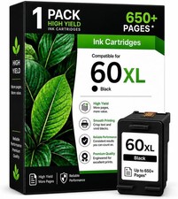 HP 60XL Black Ink Cartridge High Yield Compatible DeskJet Envy Photosmart 1PK picture