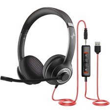 Auriculares USB con micrófono para ordenador portátil con cancelación de ruido picture