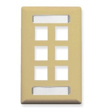 ICC ICC-IC107S06IV FACEPLATE- ID- 1-GANG- 6-PORT- IVORY picture