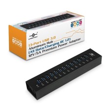 Vantec UGT-AH131U3-BK 13-Port USB 3.0 Aluminum Hub Data Charging 12V 5A Retail picture