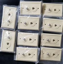 LOT OF 10 🔥CZ Labs Dual Outlet Coax Cable F81 Ivory & RJ11 Telephone Wall Plate picture
