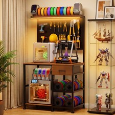 3D Printer Stand Workstation with Charging Station LED Lights Pegboard picture