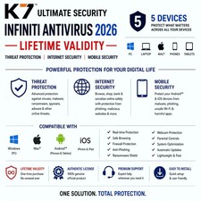 K7 Ultimate Security Infiniti Antivirus 2026  Lifetime Validity | 5 Devices picture