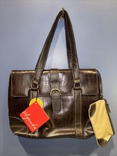 Womens Brown Business Tote, Agenda By Franklin Covey, NWT 19” X 13” picture