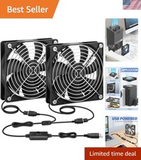 USB Cooling Fan 120Mm 2 Packs, 5V Brushless Quiet Fan with Speed Controller picture