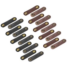 MECCANIXITY Pack of 20 Leather Cable Straps Cord Organizer Black,brown picture