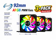 CoolerOne 92x92x25 MM ARGB PWM Fans (3-Pack) picture