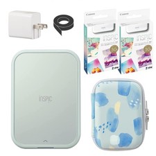 Canon iNSPiC PV-223 Smartphone Photo Printer Blue with Paper and USB Adapter picture