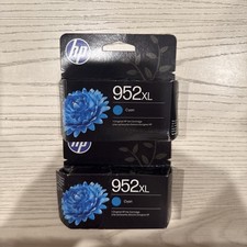 Lot Of (2) Brand New HP 952XL Cyan Ink Cartridge Original High Yield EXP 2027 picture