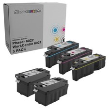Ink Replacements for Xerox Phaser 6022 & Work Centre 6027 HY (5 Pk 2 B,C,M,Y) picture