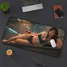 Tifa Lockhart Desk Mat, Final Fantasy Computer Desk Pad, Gamer Decor picture
