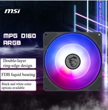 NEW MSI-MPG D160 ARGB Black FDB Bearing Dual Helix Forward Curved Blade Fan picture