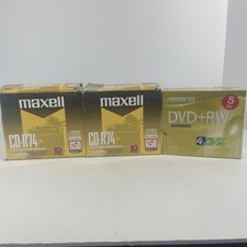 18x Maxell CD-R74 W/ Jewel cases & 5x Memorex DVD+RW W/ Jewel Cases LOT picture