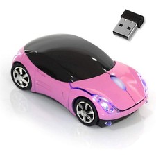 Pink Wireless Car Mouse 1600DPI 2.4G USB Receiver Computer Laptop Tablet Mac OS picture