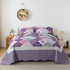 HoneiLife Oversized King Quilt 120x120-3 Pcs California King Bedspreads, Extr... picture