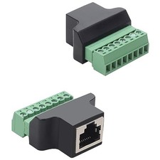 2Pcs RJ45 Female to 8 Pins Screw Terminal Adapter picture