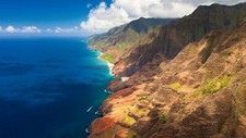 Landscape coast mountains hawaii sea rocks clouds usa Custom Gaming Mat Desk picture