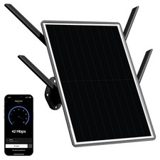 Solar Powered Outdoor WiFi Extender, 15W Repeater Signal Grey picture