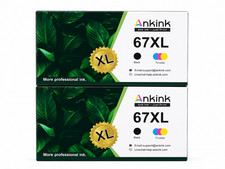 2 Ankink 67XL Replacement Higher Yield Black Tri-Color Ink Cartridges-remanufact picture