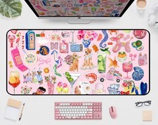 Funny Pink Desk Mat Large XXL Gaming Mouse Pad Anti Slip Extended 31.5x15.7 In picture