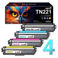 TN221 TN 225 Toner Cartridge Replacement for Brother TN 221 HL-3170CDW 4 PK picture